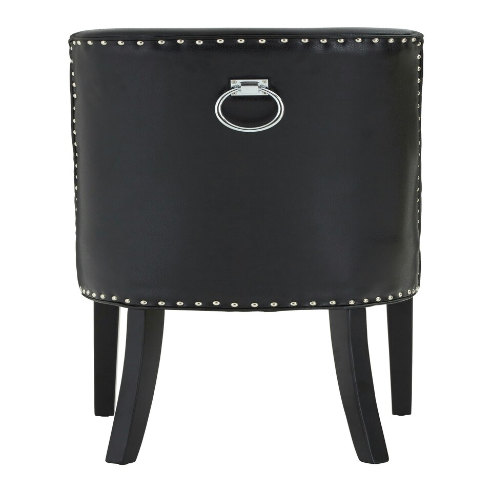image 1 of Interiors By Premier Modern Black Leather Effect Dining Chair, Elegant Design Dining Chair For Dining Table, Luxury Dining Chair Black