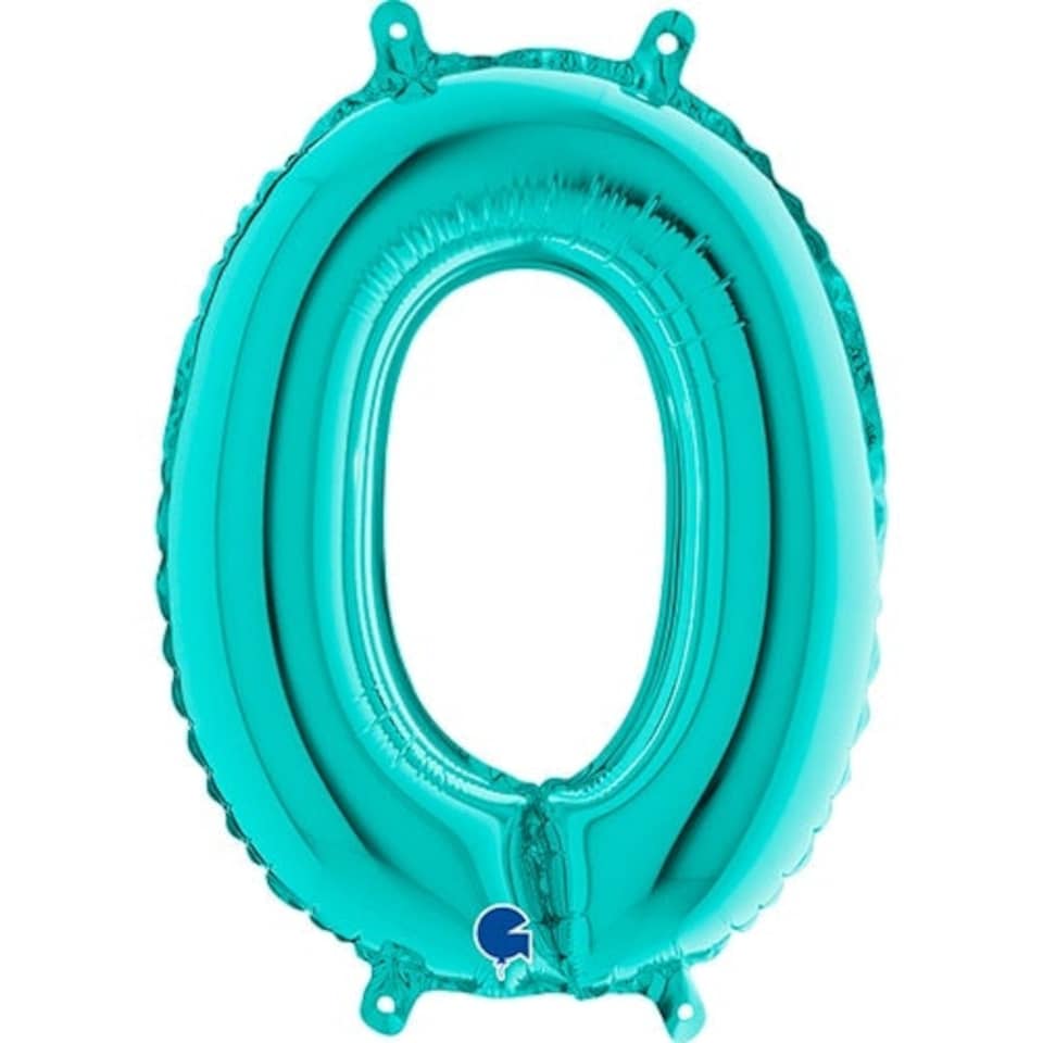 Number 0 Tiffany Blue Air Fill Foil Balloon 36cm / 14 in