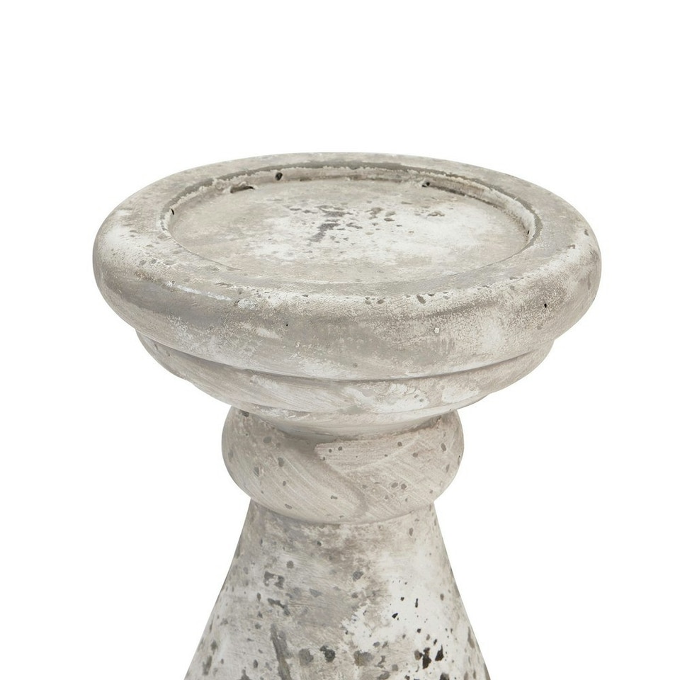 image 1 of Hill Interiors Ceramic Stone Effect Candle Holder - Stone - 38cm x 18cm x 18cm