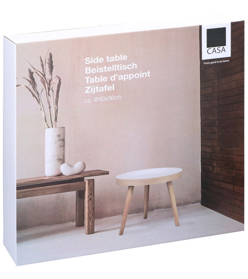 image 1 of 40cm Small Round Coffee Side Table | Brown | 1