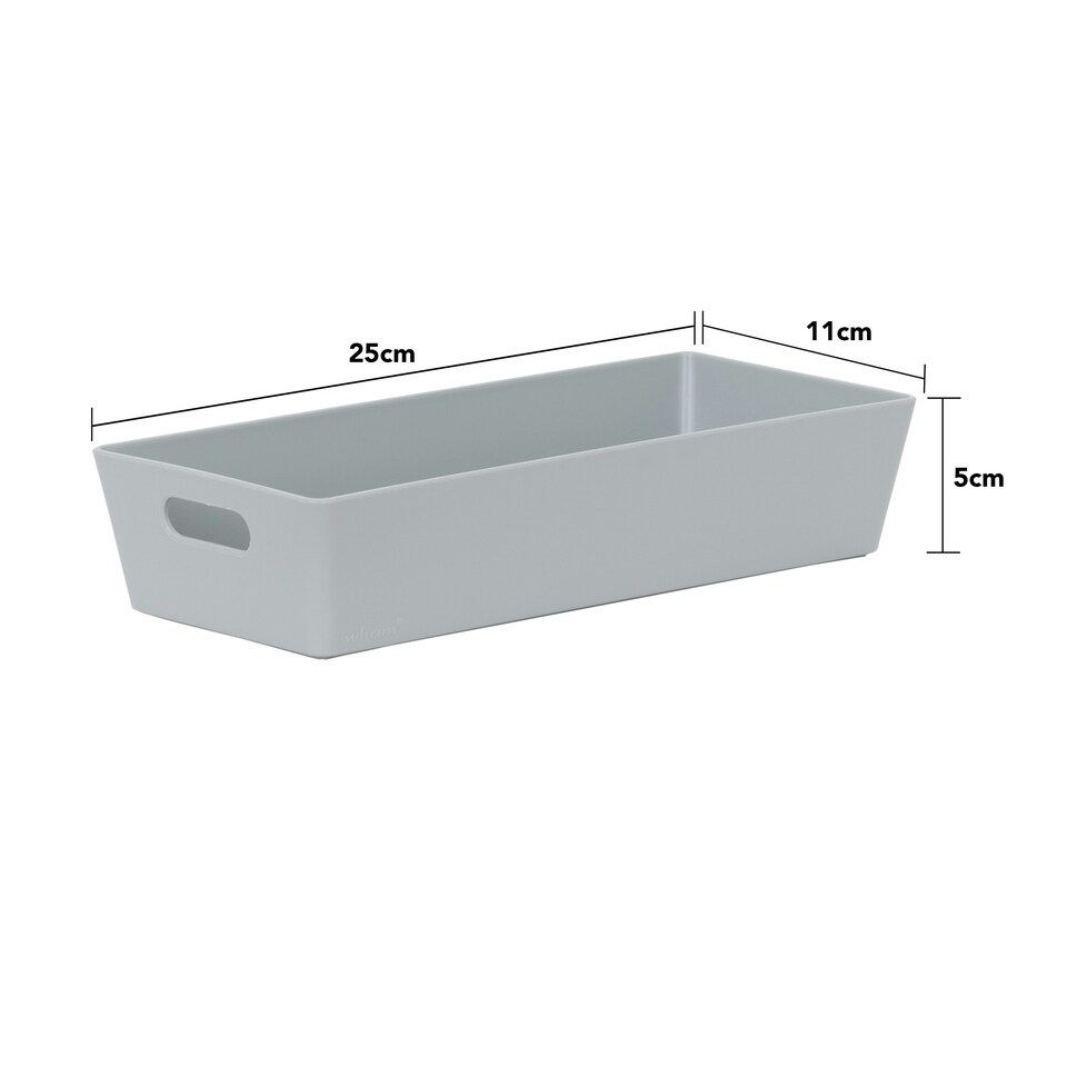 image 1 of Wham Studio 5 x 1L Rectangular Plastic Storage Baskets Ice White Grey