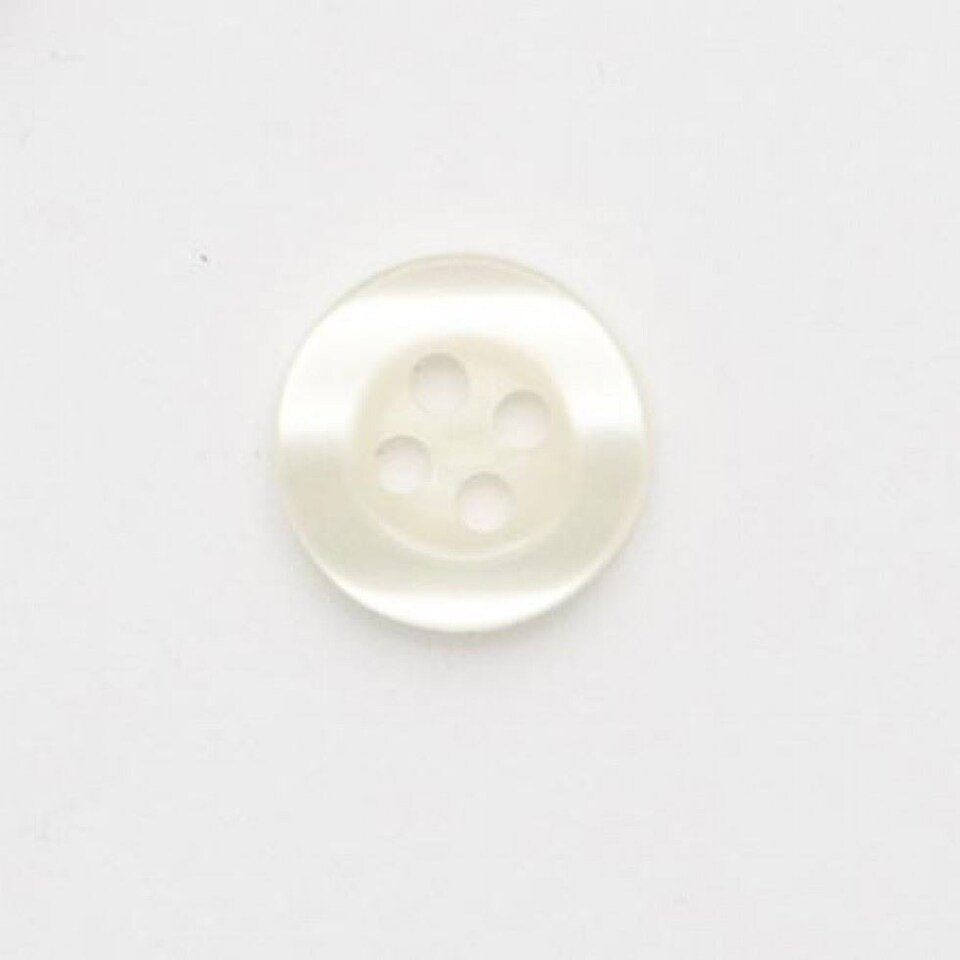 Minerva Cream Round 4 Hole Plastic Shirt Buttons for Dressmaking - 10mm - per value pack of 100