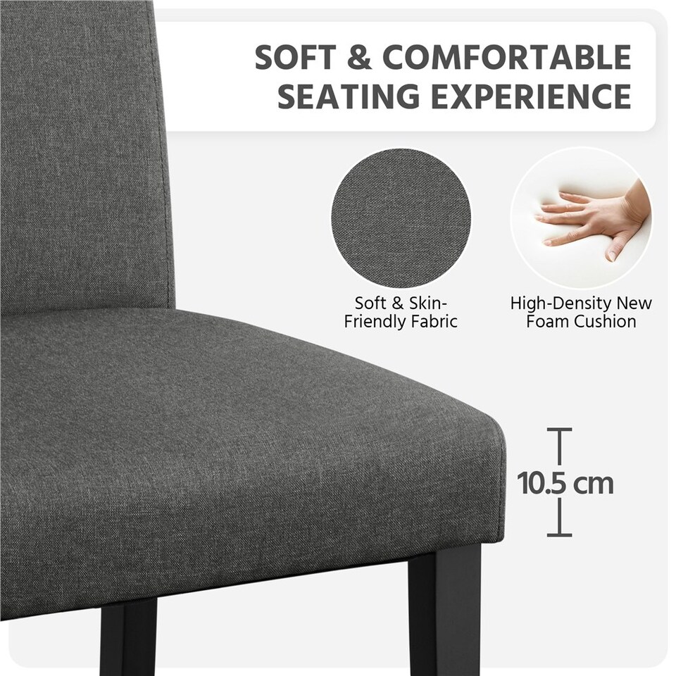 image 1 of Yaheetech Set of 2 Faux Leather Dining Chairs Grey | Dark Grey