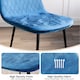 image 6 of Vida Designs Luton Set of 2 Dining Chairs Upholstered Fabric Padded Chair, Blue | Blue | Blue
