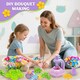 image 3 of DIY Flower Bouquet Craft Kit for Kids – Decorate with Press Machine, Colorful Petals, Basket & Vase