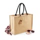 image 3 of Westford Mill Classic Jute Shopper Bag - Natural/Black - One Size White