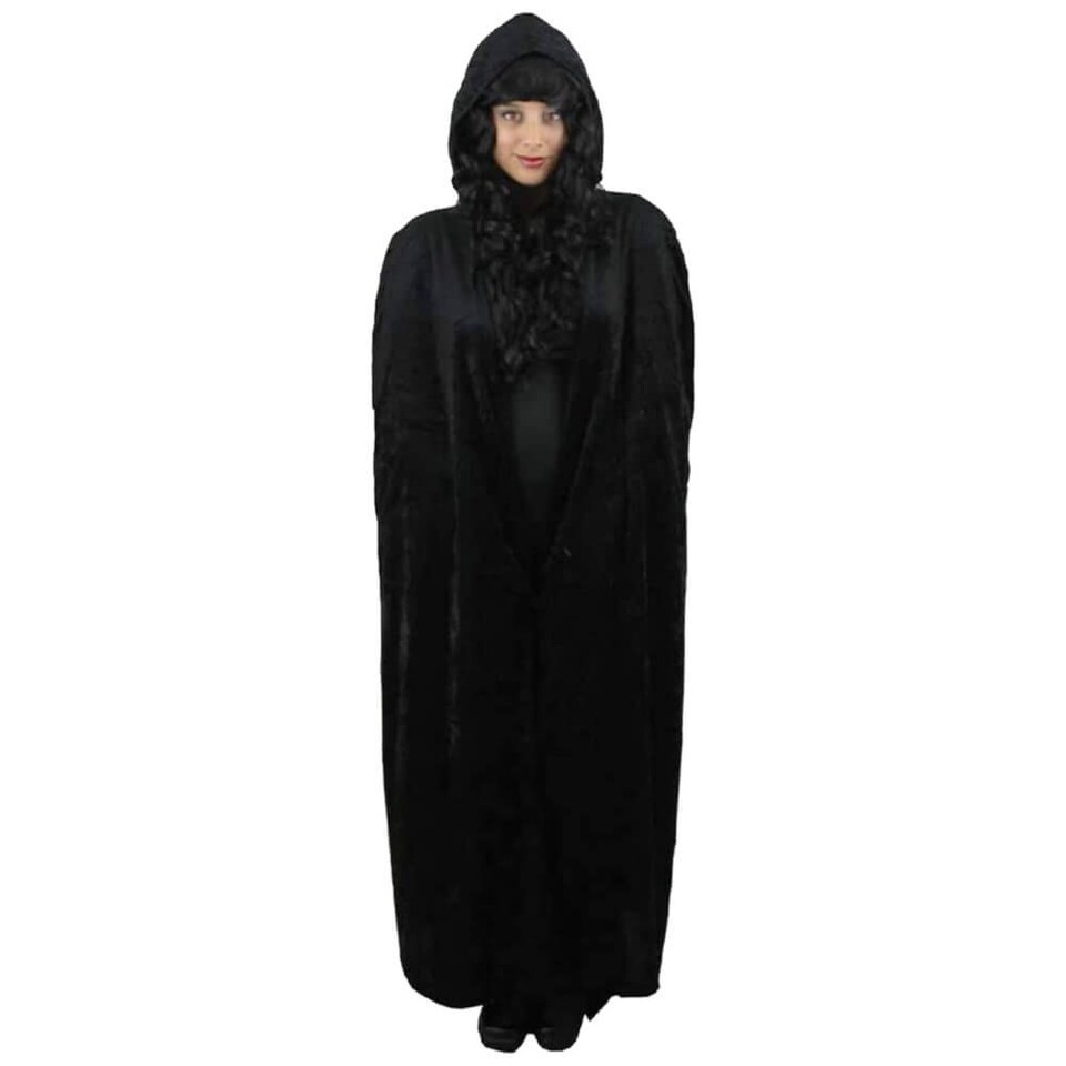image 1 of Black Hooded Cape Black | One Size