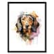 image 1 of Wirehaired Dachshund Lovers Gift Watercolour Black Framed Wall Art Print A4