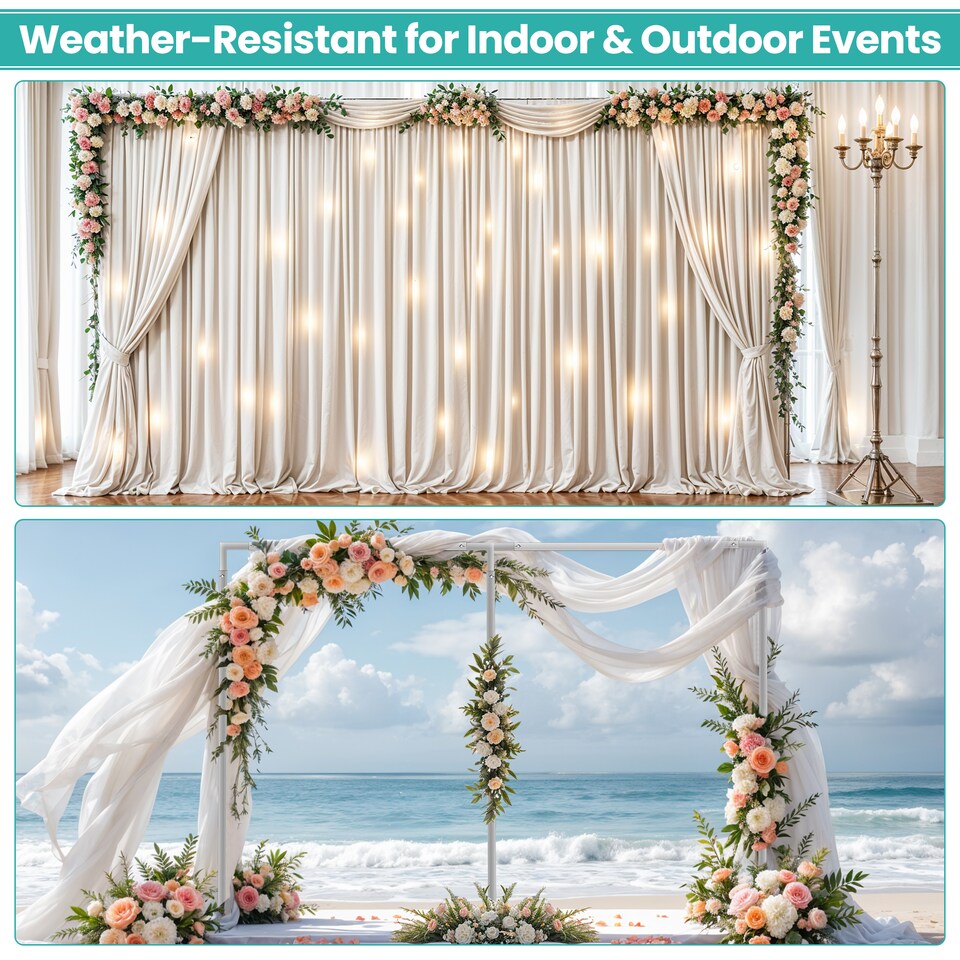 image 1 of 3x6m Silver Modular Rectangular Backdrop Stand Kit with Metal Frame - 3 Base, 10 Pipes