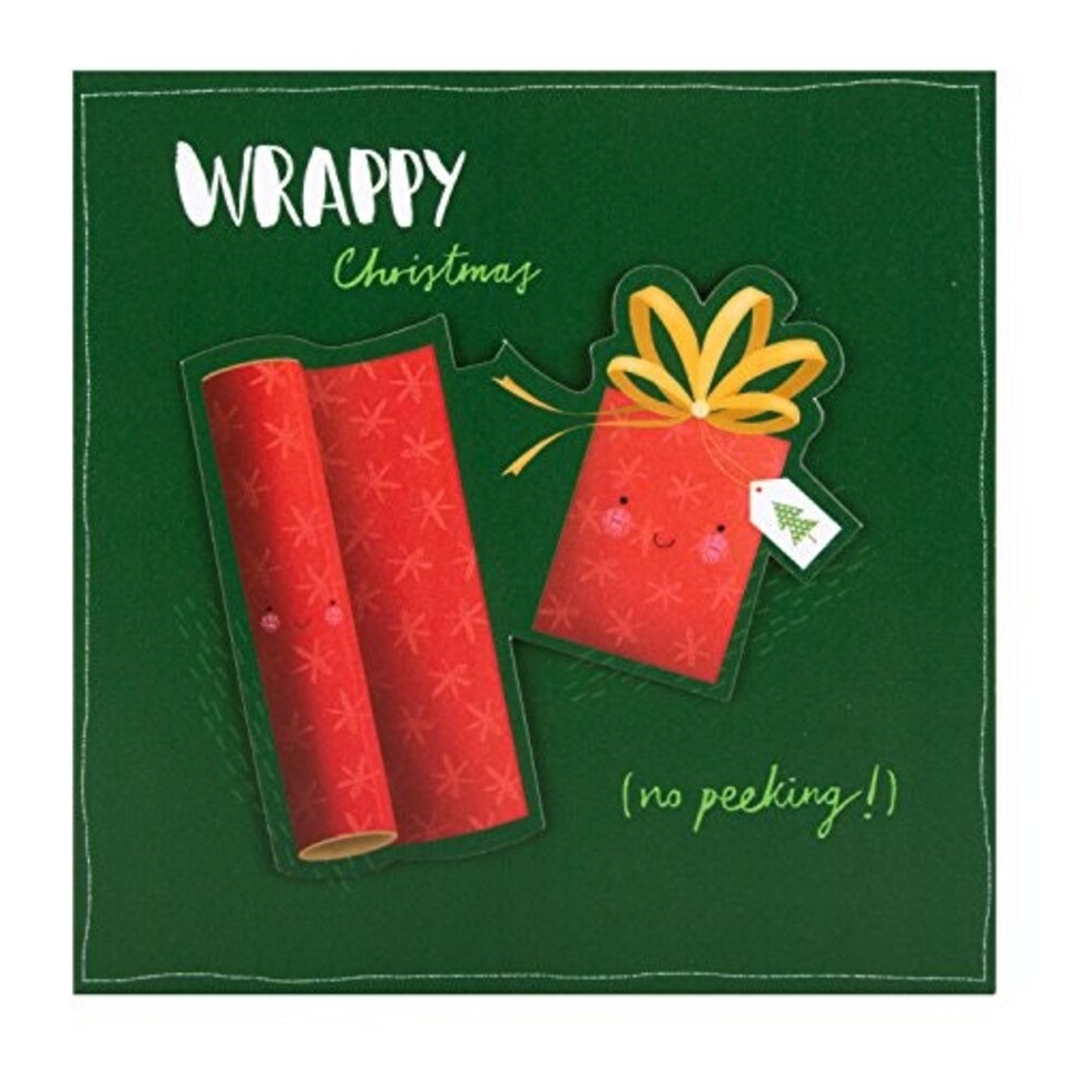 image 1 of Hallmark Christmas Card 'Wrappy Christmas'- Small Square