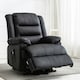 image 7 of Loxley Single Motor Electric Rise Recliner Bonded Leather Lift Chair (Black)
