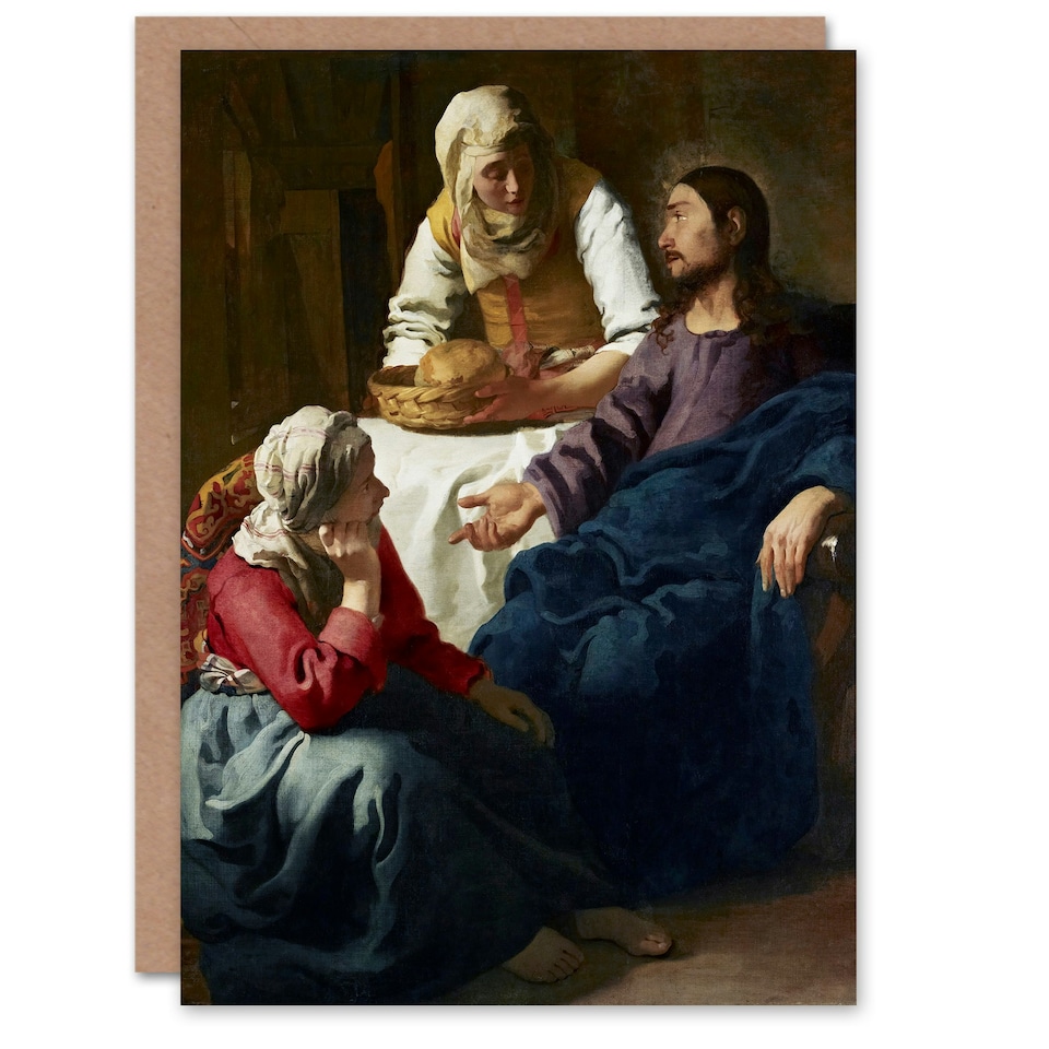 image 1 of Johannes Vermeer Art Card Christ in the House of Martha and Mary