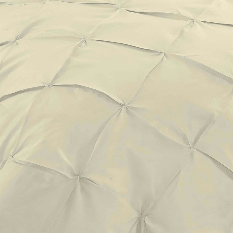 image 1 of Pintuck Pleated Duvet Cover Set - King - Cream