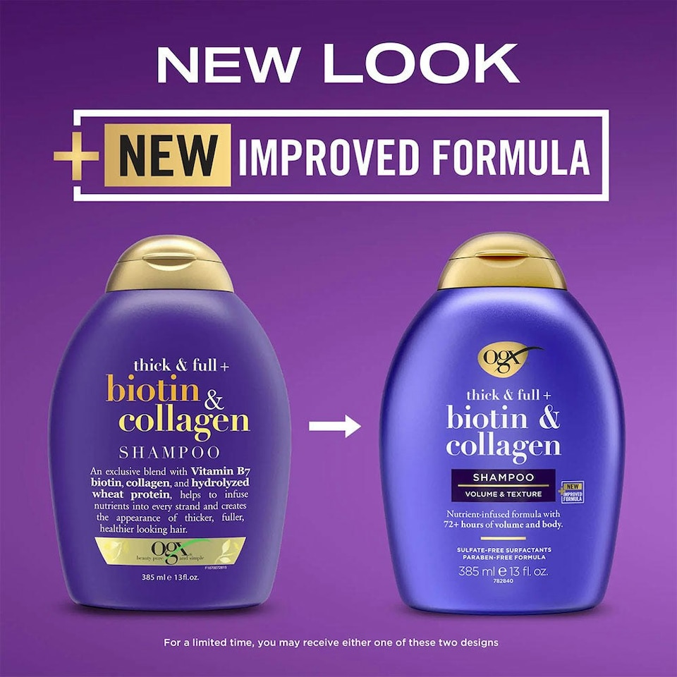 image 1 of OGX Thick And Full Biotin And Collagen Shampoo 385 ml