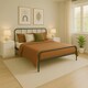 image 3 of Double Size Bed Frame Metal Rounded Headboard Easy Assembly Bed Base Storage