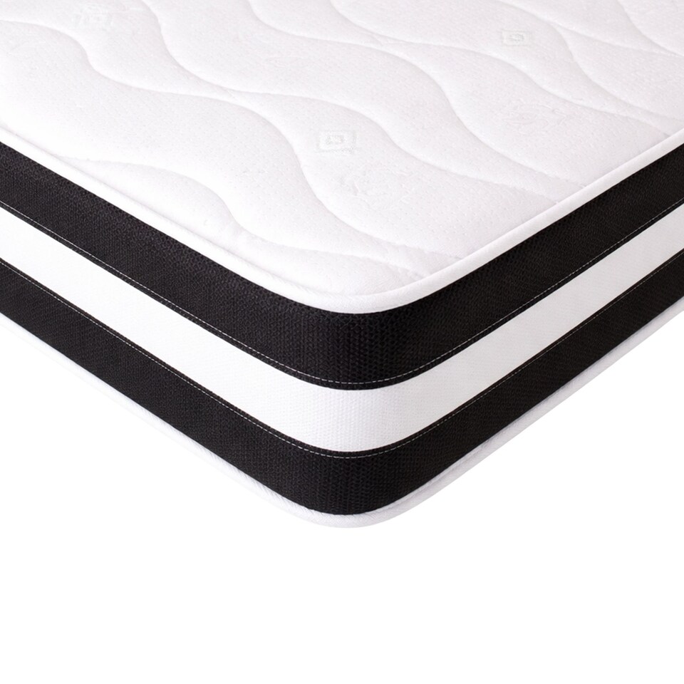 image 1 of 8 Inch Deep Black and White 3D Airflow Micro Quilted Foam Free Mattress | Black | Double