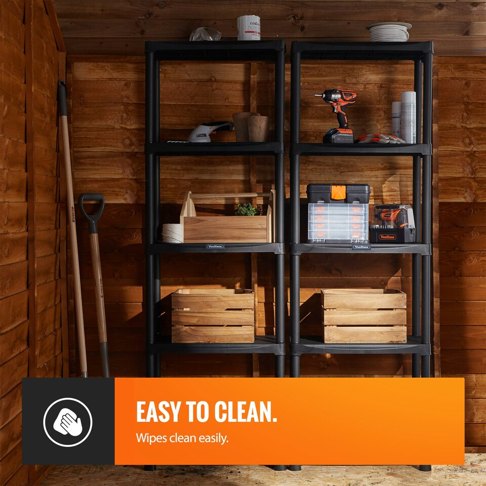 image 1 of VonHaus Two 5 Tier Plastic Shelving Units for Garage
