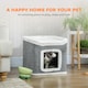 image 3 of PawHut Cat House for Indoor Kittens, 2-Level Cat Cave Bed with Fluffy Balls, Flush Top Bed, Kitten Barrel for Multi Kitties, Grey