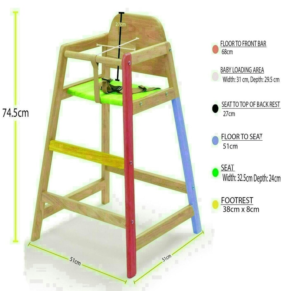 image 1 of Safetots Simply Stackable Wooden High Chair, Grey, Highchair for Baby and Toddler, Stylish and Practical