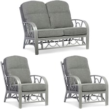 Desser Bali Grey Rattan 2 Seater Sofa Set in Slate - Conservatory Sofa Suite