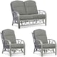 image 1 of Desser Bali Grey Rattan 2 Seater Sofa Set in Slate - Conservatory Sofa Suite