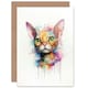 image 1 of Devon Rex Cat Lovers Gift Watercolour Pet Art Card