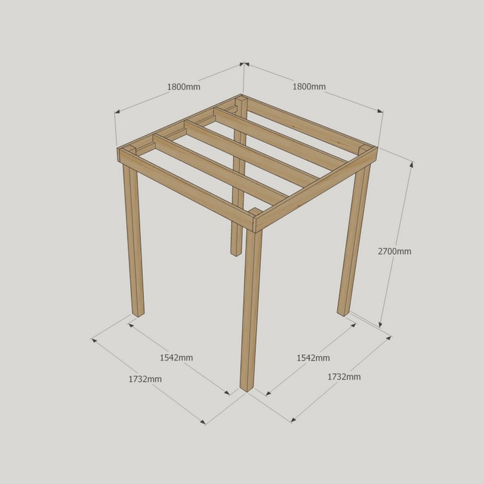 image 1 of Box Pergola - Wood - L180 x W180 x H270 cm - Rustic Brown