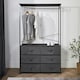 image 2 of OHS Brooklyn 6 Drawer Home Storage Fabric Display Cabinet With Hanging Rail Grey