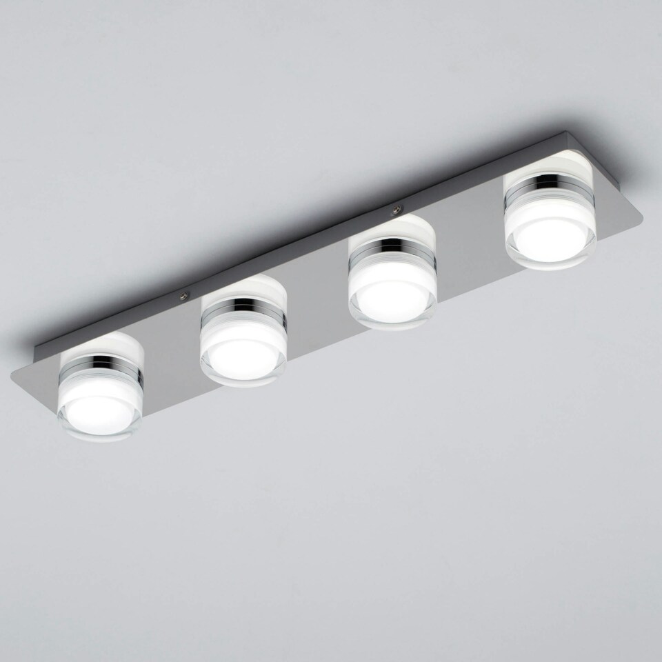 image 1 of BHS Brooke LED Bathroom Ceiling Spotlight Bar | Silver | Chrome | 1