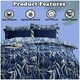 image 4 of VELVETIO Monton Complete Duvet Cover Set with Fitted Sheet Breathable Bedding Quilt Blue | Double