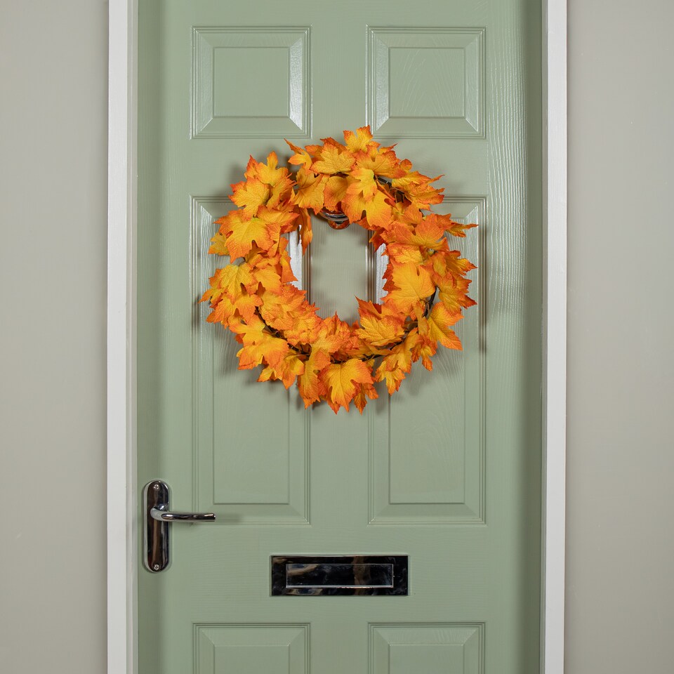 image 1 of 50cm Hanging Bright Autumn Faux Wreath