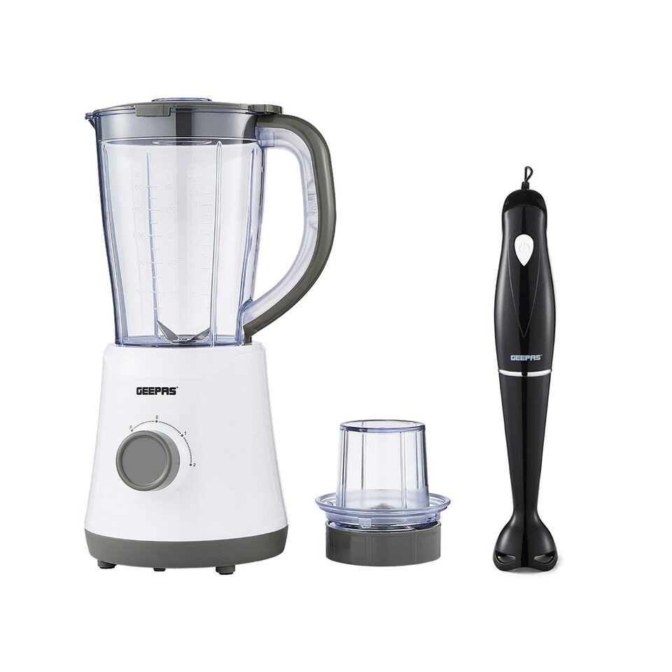 image 1 of GEEPAS 500W Electric Jug Blender and 180W Black Hand Blender Combo set Black