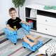 image 10 of HOMCOM Kids Armchair Children Mini Sofa Wood Frame w/ Footrest Cute Cloud Star 