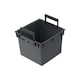 image 3 of 240mm Low Square Concrete Effect Plant Pot - 23.5x24x24 cm | Black | Black & Set of 1 | 1