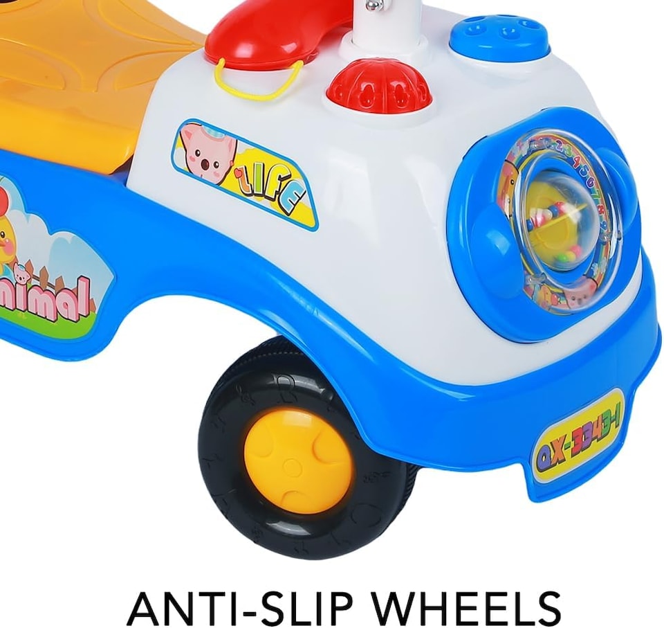 image 1 of Alivio Kids First Ride On Car with Sounds & Storage Box Non-Slip Wheels (Blue)