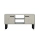 image 4 of Texas Wide Screen 2-Door TV Unit - Antique Waxed Pine Media Cabinet with Industrial Handles | Grey | Grey | 1
