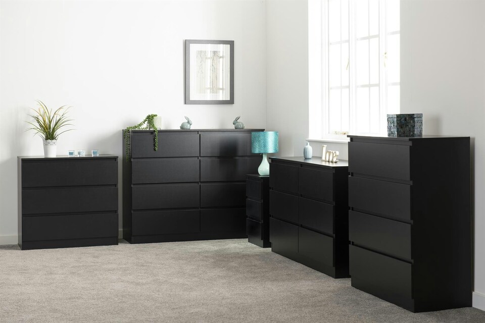 image 1 of Malvern 3 Drawer Chest Black