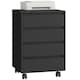 image 1 of HOMCOM Mobile Vertical Filing Cabinet with 4 Drawers for Home Office, Black