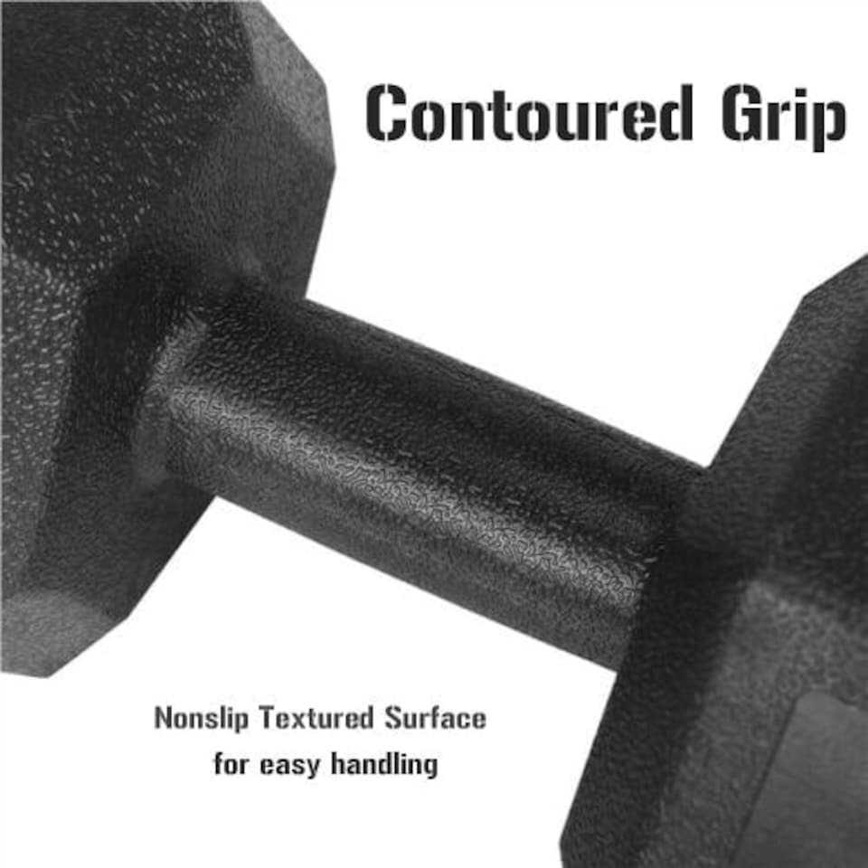 image 1 of Plastic Vinyl Hex Dumbbells - 2 x 10kg