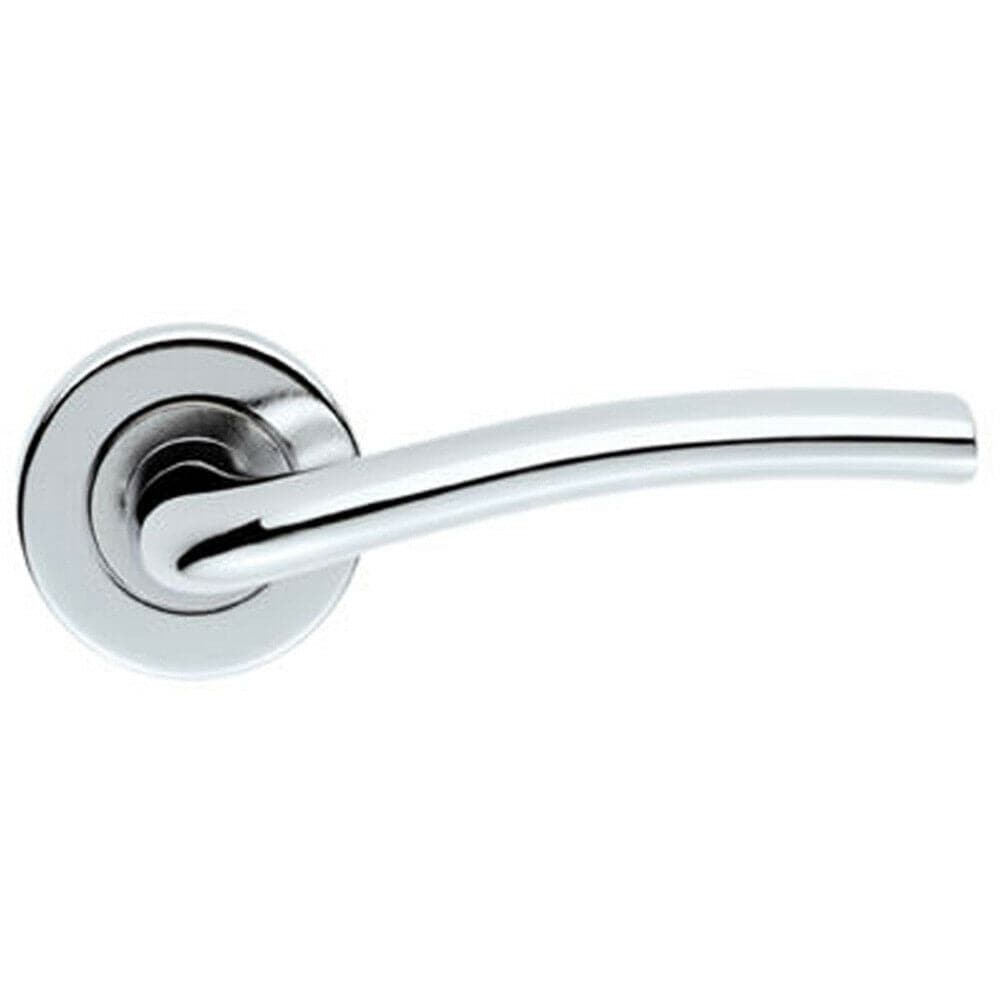 Loops PAIR Raised Lever with Smooth Edges Concealed Fix Round Rose Polished Chrome