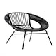 image 2 of Interiors by Premier Comfortable Black Natural Rattan And Iron Black Arm Chair, Stylish Outdoor Chair, Versatile Dining Chair