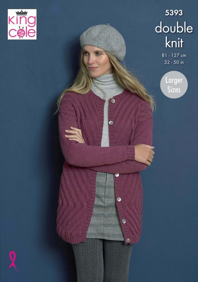 King Cole Luxury Merino DK Knitting Pattern 5393, Cardigans, Scarves and Headwear for Women - 32 - 50 Inches