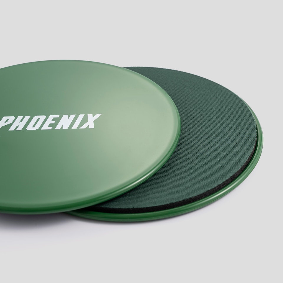 image 1 of Phoenix Fitness Dual Sided Gliding Discs Teal | Green