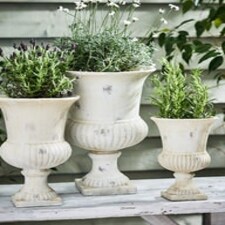 Granada White Urn Planters White