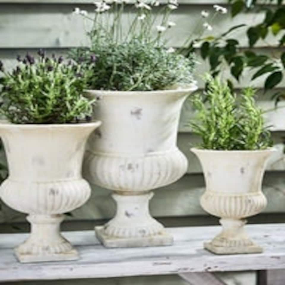 image 1 of Granada White Urn Planters White