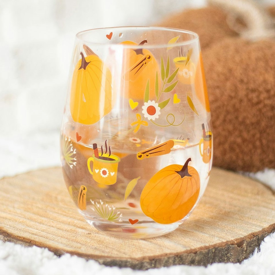 image 1 of Autumn Days Print Stemless Glass Multi