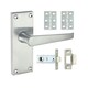 image 1 of Timco - Victorian Straight Latch Door Pack - Satin Chrome (Size Mixed - 2 Pieces) Chrome