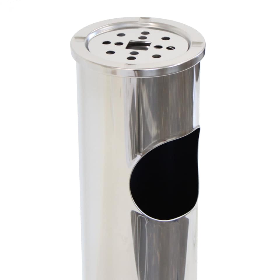 image 1 of Free Standing Stainless Steel Ashtray Cigarette Rubbish Bin