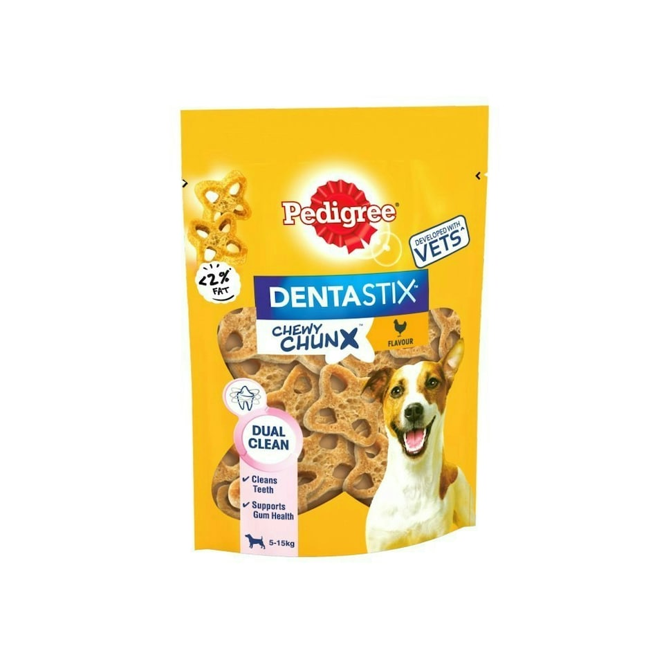 image 1 of Pedigree Dentastix Chewy Chunx Mini Adult Small Dog Treats Chicken 68g (Pack of 5)