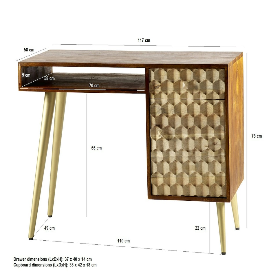image 1 of Edison Modern Stylish 1 Drawer Desk